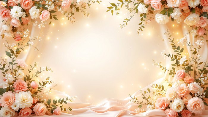 Floral wedding background for Manohar and Eshwari
